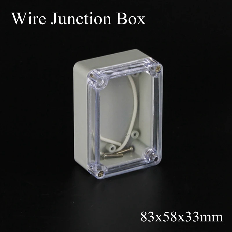 

83x58x35mm ABS IP65 Waterproof Plastic Wire Junction Box Transparent Enclosure Clear Project Case Electronic Terminal