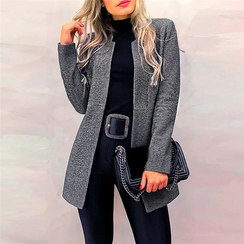 

Women Formal Jacket Autumn 2019 Female Long Sleeve One Button Slim OL Coats and Jackets Womens Office Ladies Coat