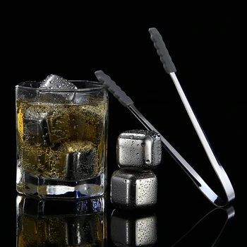 

Whisky Stones Ice Cubes Set Reusable Food Grade Stainless Steel Wine Cooling Cube Chilling Rock Party Bar Tool