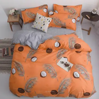 

50Fruit Cartoon Bedding Set for Kids Adult Duvet Cover King Queen Size Printing Bed Set Green Home Textiles Bedclothes 3/4pcs