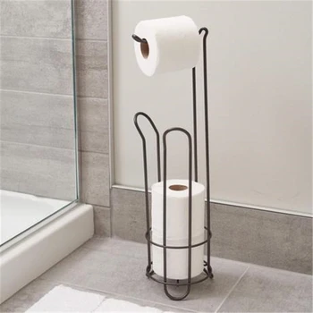 

Roll Paper Stand Holder Stainless Steel Floor Type Toilet Paper Holder Practical Modern Tissue Paper Stand Roll Stand for Toilet