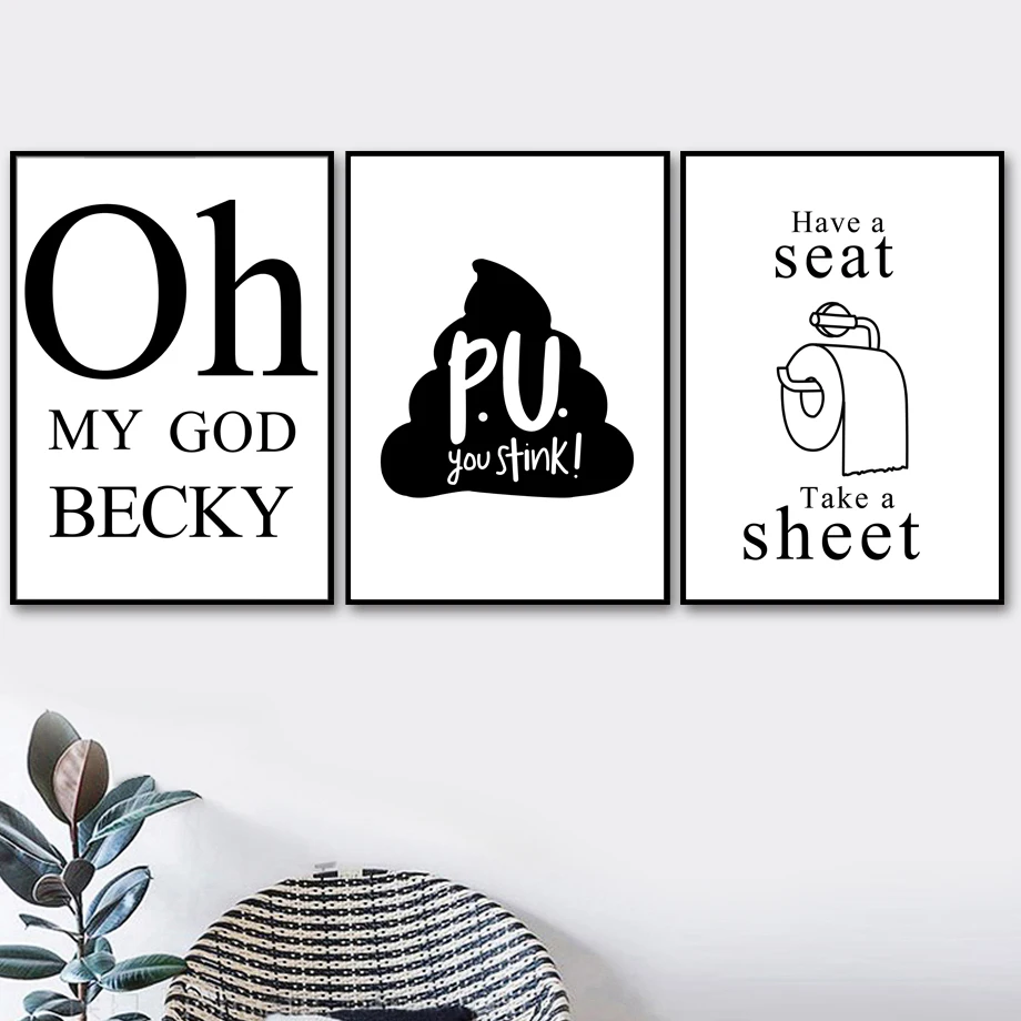 Funny-Pu-You-Stink-Toilet-Paper-Wall-Art-Canvas-Painting-Nordic-Posters-And-Prints-Wall-Pictures