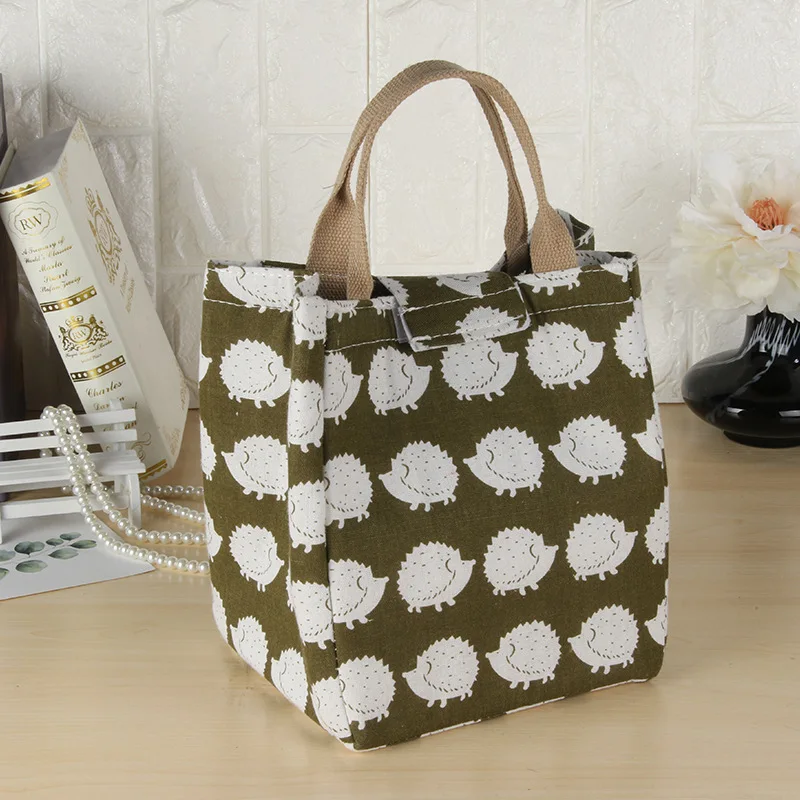 Outdoor Picnic Lunch Bags Heated Oxford Canvas Insulated Bag Thermal Food Cooler Tote Case Lunch Box for Women Kids