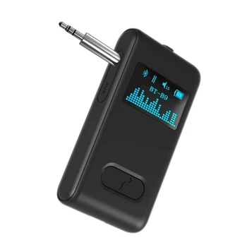 

OLED Wireless Bluetooth 5.0 Audio Receiver 3.5mm Car Speaker Microphone Stereo Music Portable Audio Video 1080P Wireless Adapter