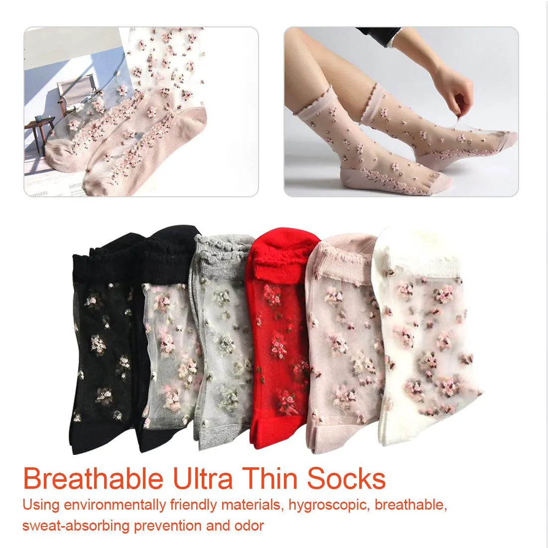 1 пара дышащие ультратонкие носки летние женские прозрачные кружевные шелковые