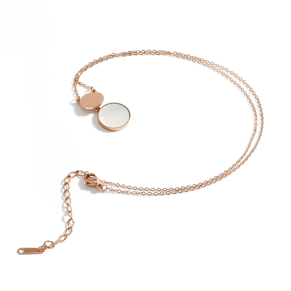 Yhpup, классическое минималистичное розовое золото, ожерелье из нержавеющей стали, натуральная оболочка, элегантные женские аксессуары, рождественский подарок, бренд