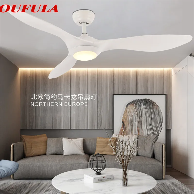 

OUTELA Modern Ceiling Fan Lights Lamps Contemporary Remote Control Fan Lighting Dining room Bedroom Restaurant