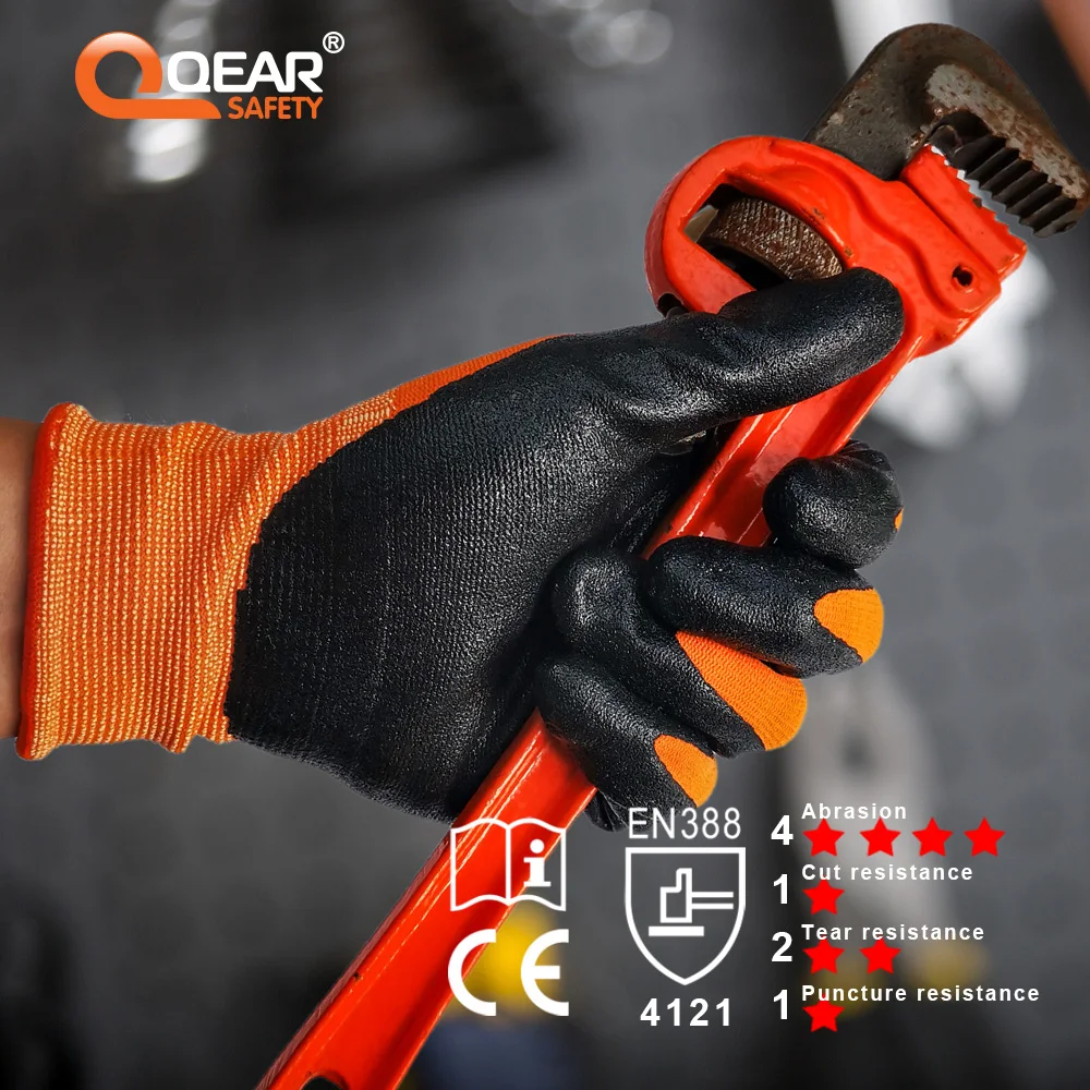 3 Pairs Nitrile Rubber Coated Work Gloves, Oil/Greasy Resistance Palm, And Good Dexterity,Quality Liner,Mechanic Work Safety