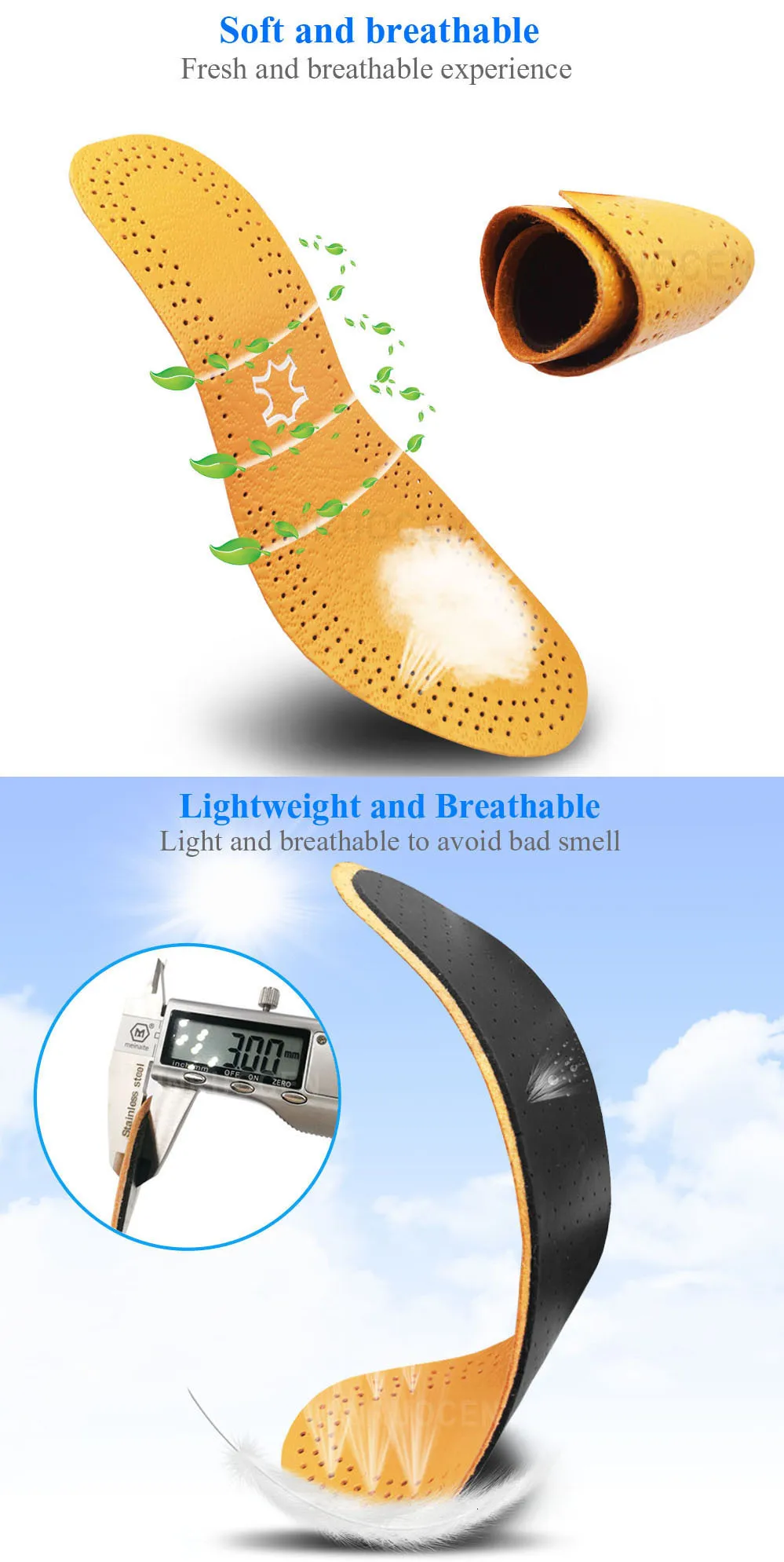 Ultra Thin Breathable Deodorant Leather Insoles Pigskin Instantly Absorb Sweat Replacement Inner Soles Shoes Insole Pads