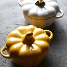 Посуда на Хэллоуин керамическая чаша милая посуда миска в форме тыквы с крышкой креативная рисовая чаша Западная суповая миска для десерта фруктовая чаша