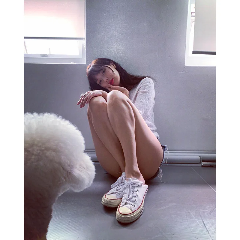 Kpop 4Minute Kim Hyun A same летние модные белые толстовки с круглым вырезом Женские Вязаные толстовки с длинными рукавами в стиле Харадзюку