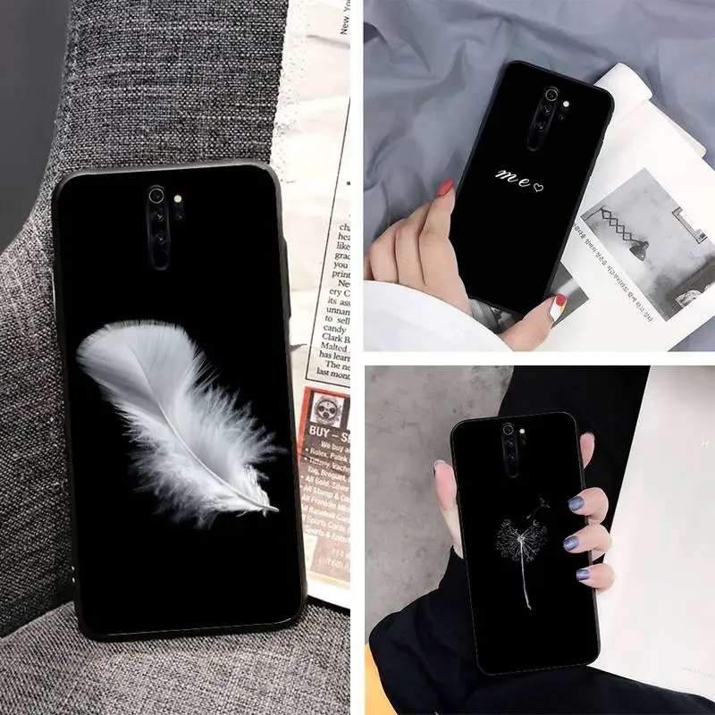 Черный Feather1 корпус чехол для телефона Redmi Note 7/7A/S2/Honor 8/Honor 8Lite/10/10Lite/5Plus/Note6/6Pro/9