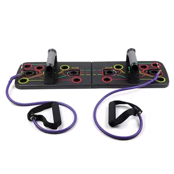 

Push Up Rack Board with Resistance Band Comprehensive Fitness Training Tool Body Building Board System Fitness Gym Body Training