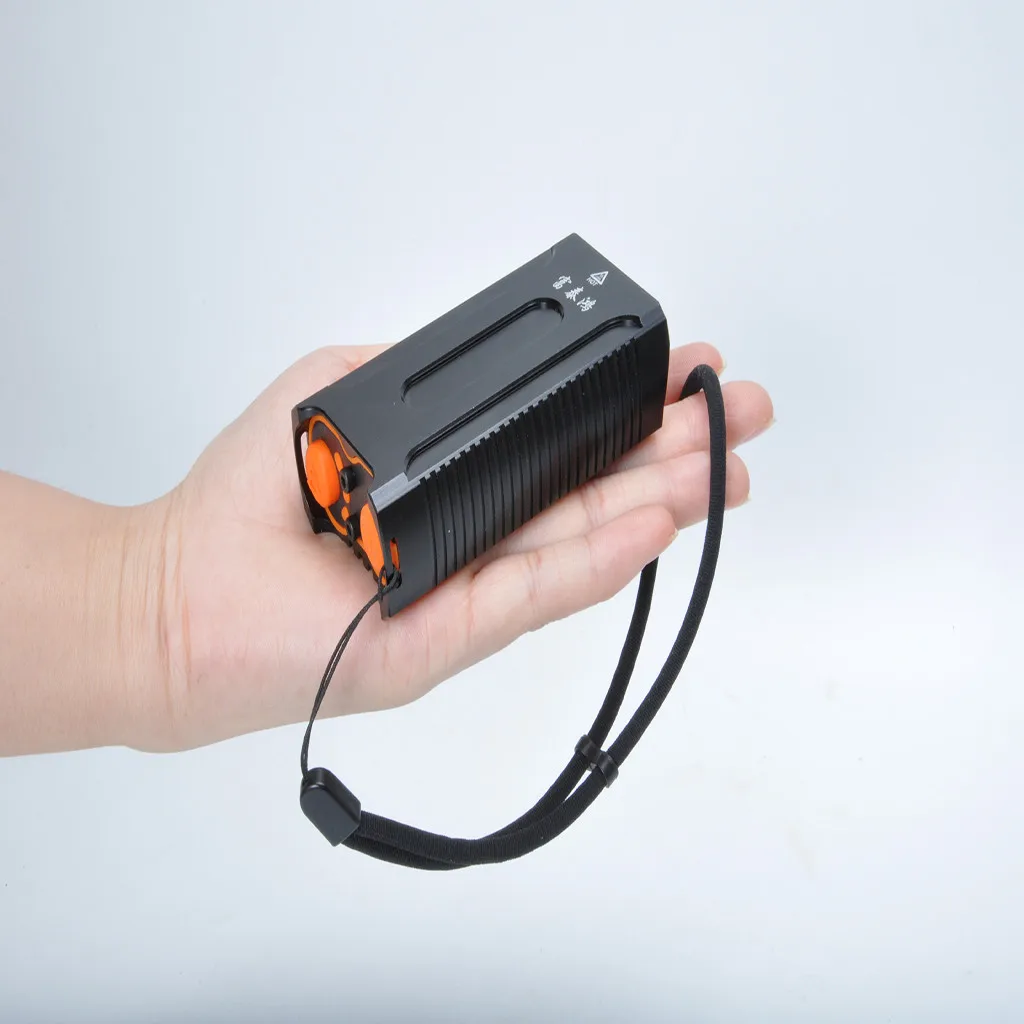 Портативный велосипедный фонарь USB на передней панели Перезаряжаемые светодиодный с 2800 мА/ч, Батарея фар Водонепроницаемый для езды на велосипеде, Предупреждение# LR2