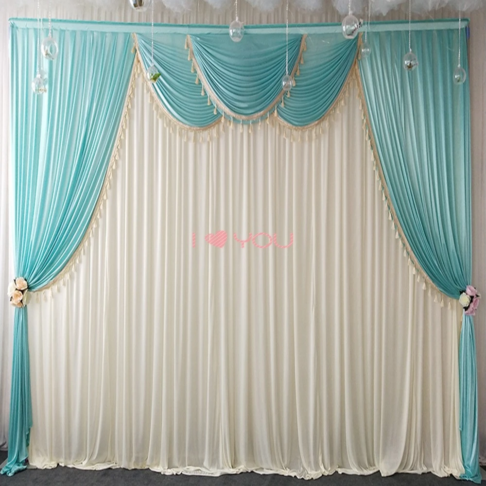 Elegant Ice Silk Fabric Wedding Stage Background Backdrop Swags With  Tassels Drapes Curtains For Home Party Birthday Decoration|Party Backdrops|  - AliExpress