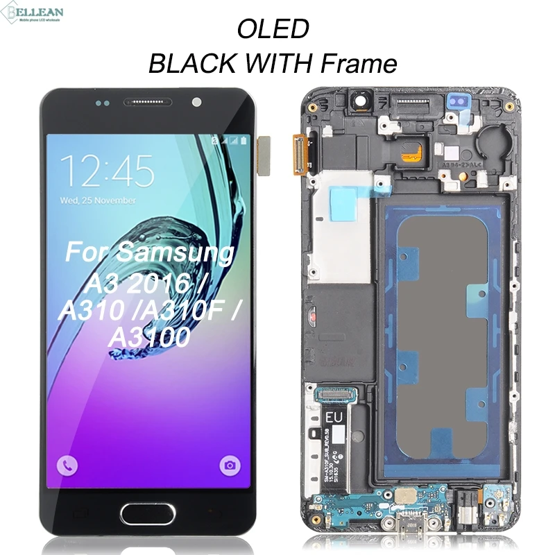 Продвижение Dinamico A3 ЖК Дисплей для samsung Galaxy A310 с ЖК-дисплеем с кодирующий преобразователь сенсорного экрана в сборе A310F Дисплей с рамкой - Цвет: OLED BL With Frame