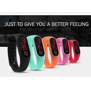 

Casual Sports Bracelet Watches for Children Kids White LED Electronic Digital Candy Color Silicone Wrist Watch for Men Women