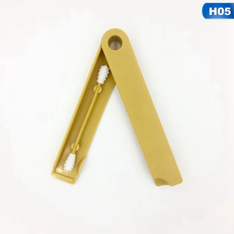 yellow 5 1 шт красочные многоразовые ватные тампоны для чистки ушей косметические ватные палочки силиконовые тампоны для мытья макияжа и касания - Цвет: yellow 5