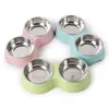 Pet Dog Duble Bowl Kitten Food Water Feefer Stainless Steel Small Dogs Cats Drinking Dish Feeder for Pet Supplies Feeding Bowls ► Photo 2/6