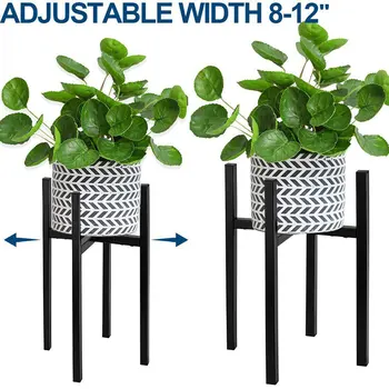 

38cm Height Adjustable Wrought Iron Plant Stand Cross-shaped Flower Pot Holder - No Flowerpot (Adjustable range: 25-40cm)