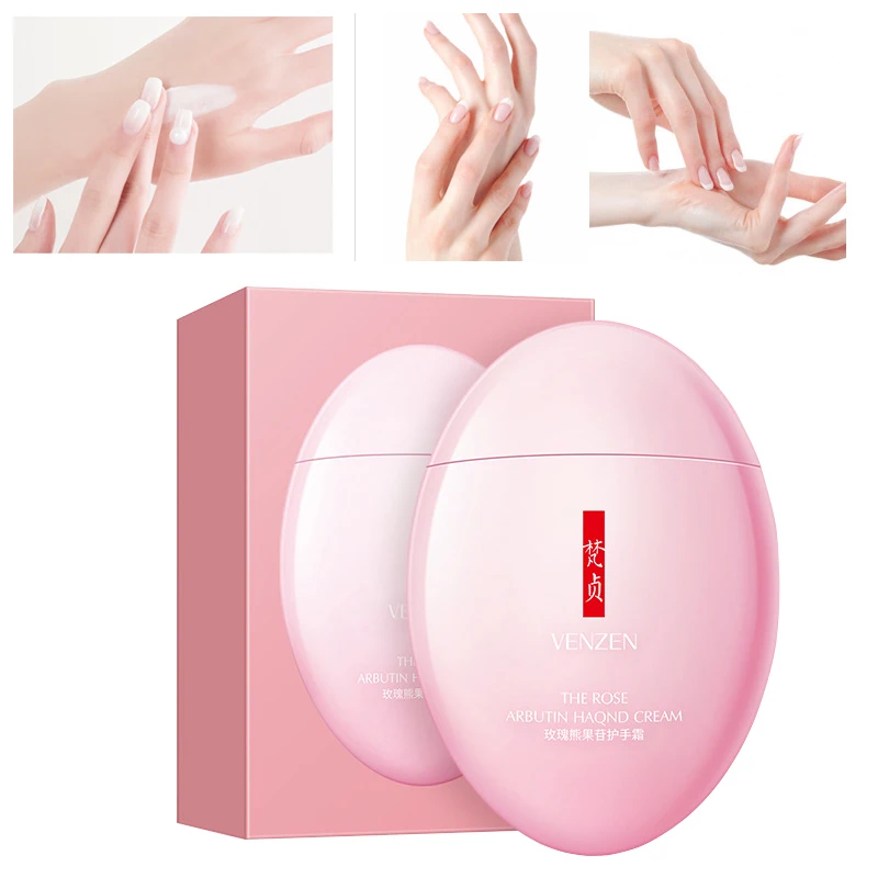 

Arbutin Hand Cream Rose Essence 60G Moisturizing Hydrating Anti-drying Autumn Winter Hands Creams Pink Egg Shape Skin Care M