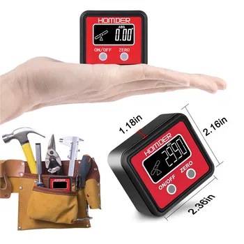 

Homder Digital Angle Gauge Level Box Protractor Angle Finder Inclinometer With Magnetic Base,Calculating For Carpentry