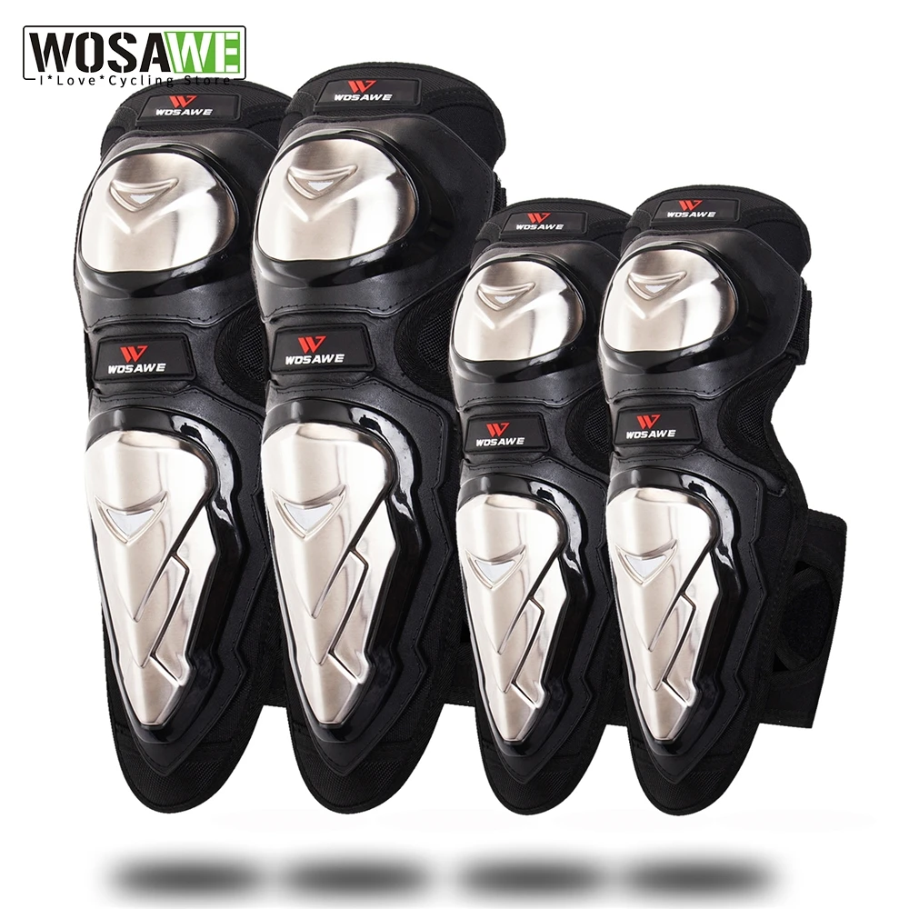 Наколенники WOSAWE из нержавеющей стали для мотоциклистов и мотовездеходов 4