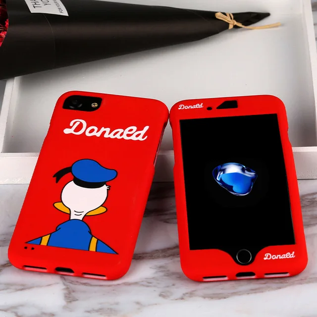 Red Duck KINBOM 360 чехол для iPhone 7 8 6S Мышь мультфильм Обложка для Apple iPhone 7 Plus iPhone 8 Plus, 6, 6 S, Plus, 360 полная защита чехол - Цвет: Red Duck