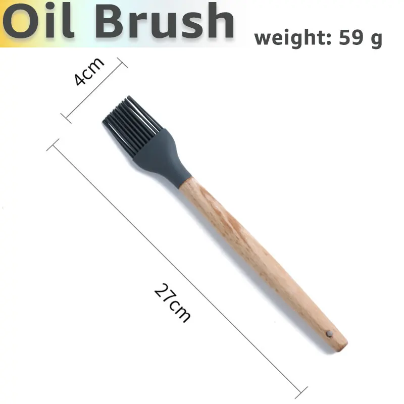 oil-Brush Наборы инструментов для приготовления пищи нетоксичные приготовления выпечки Кухонные инструменты принадлежности силиконовая лопатка скребок-ложка щетка Лопата венчик Тернер - Цвет: oil-Brush