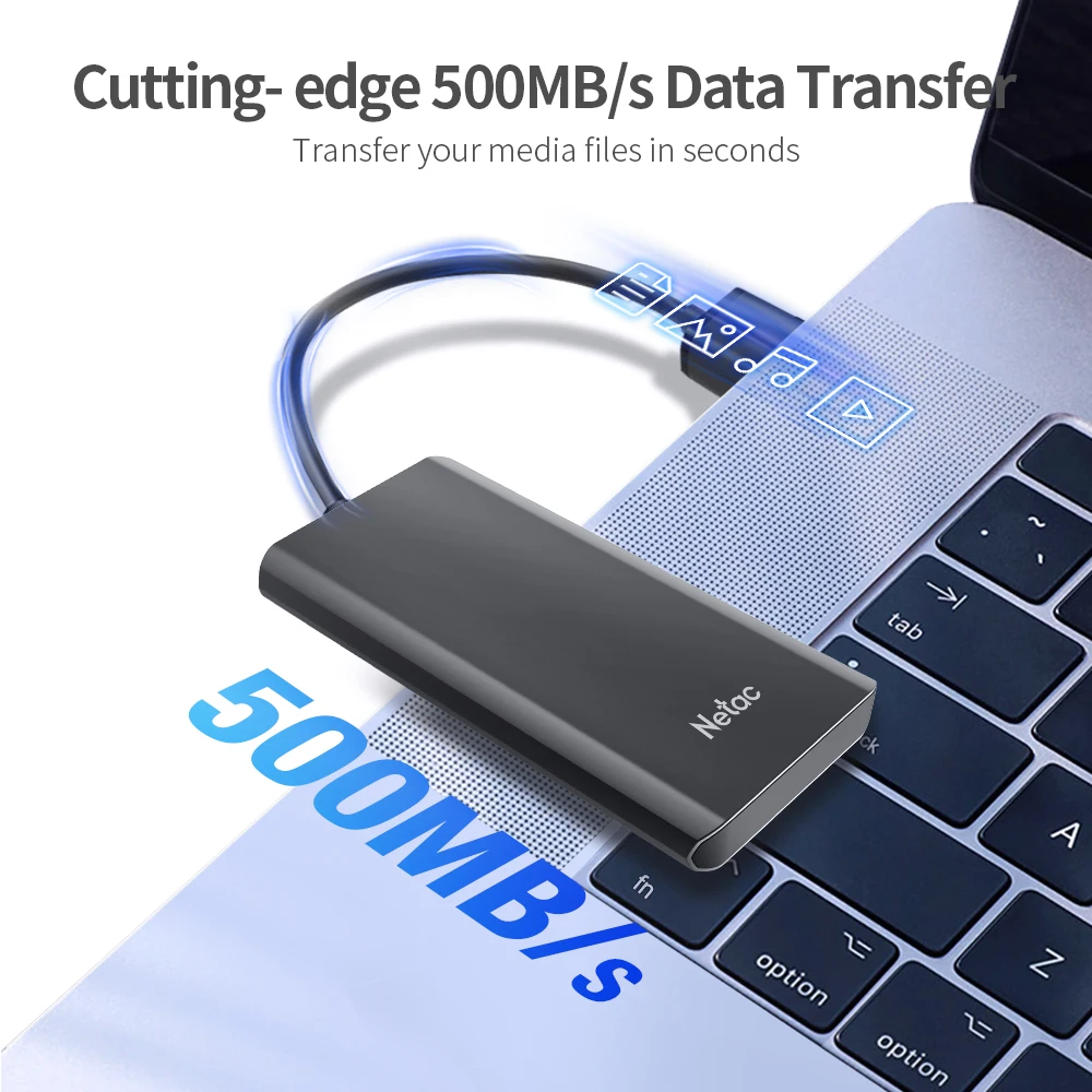 Netac внешний накопитель с объемом оперативной памяти 1 ТБ Портативный SSD 500 Гб 250
