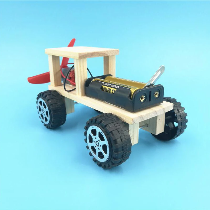 

Wooden Car Montessori Electric Assembled Toy Aerodynamic Kids Student Scientific Experiment Educational DIY Building Blocks Toy