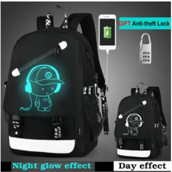 

Waterproof Book Backpack for Teenage Boys Girls Luminous School Bag USB Charging Anti Theft Waterproof Laptop Backpack