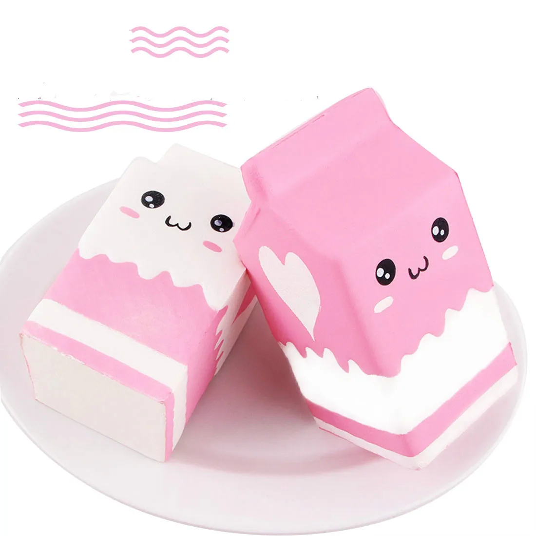 Kawaii Cute Soft Squishy Charms Milk Bag Toy Slow Rising Milk Box Kid Fun Gift for 2