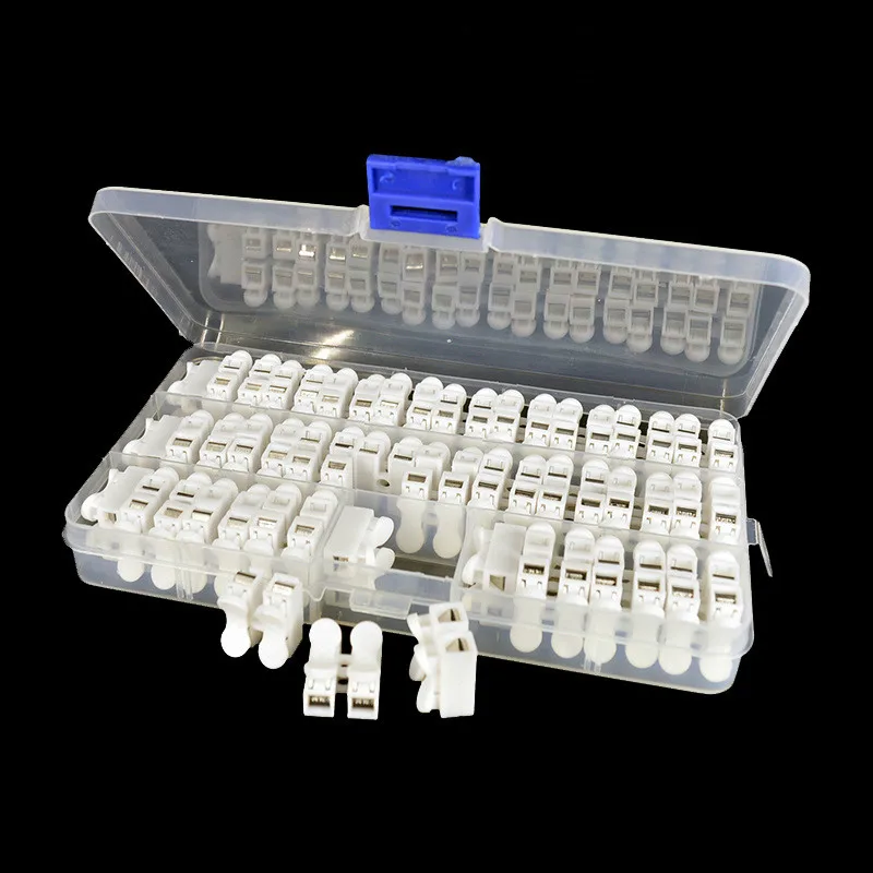 

ebayLED press fast 2-bit CH-2 wire terminal flame retardant plug 55 pcs box