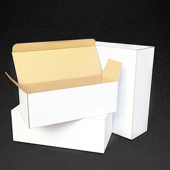 

20pcs / kraft paper box rectangular black pink gift box 3-layer corrugated paper packaging small box custom size/printing logo