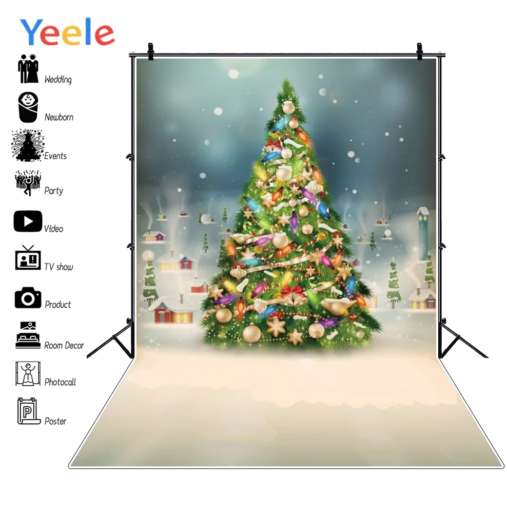 

Yeele Christmas Tree Cloud Flower Cartoon Baby Play Photography Backgrounds Customized Photographic Backdrops For Photo Studio