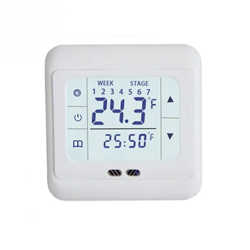 Домашний Терморегулятор с сенсорным экраном термостат для теплого пола электрическая система отопления регулятор температуры - Цвет: White