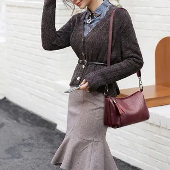 

Vintage Women Handbags High Quality Soft leather Casual Tote Bag Luxury Shoulder Messenger Bags Women Bag 2020 Sac a Main Bolsas