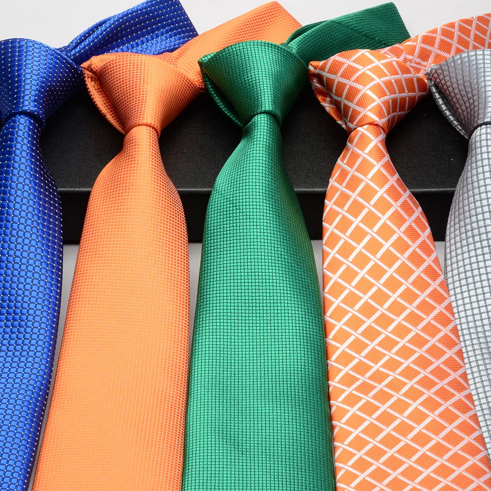 8cm Formal Tie Striped Solid Jacquard Necktie checkered For Men Business Wedding Ties neck ties