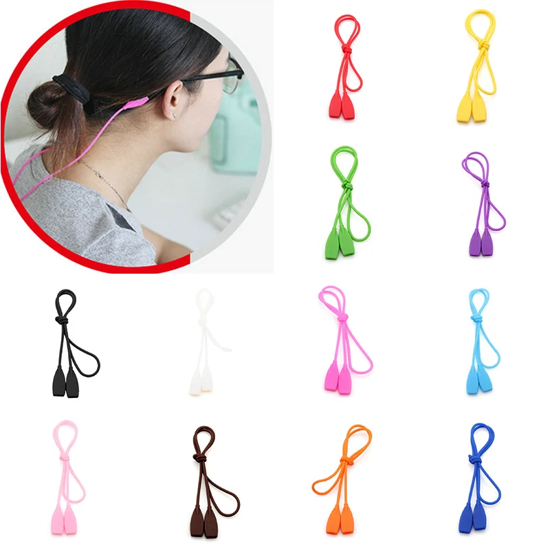 

Candy Color Elastic Silicone Eyeglasses Straps Sunglasses Chain Sports Anti-Slip String Glasses Ropes Band Cord Holder