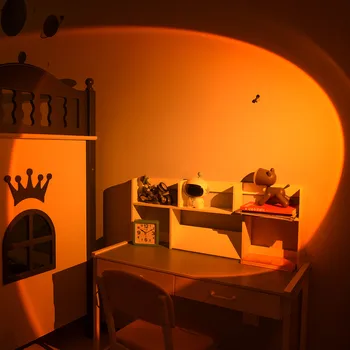 Nordic LED stojąca lampa Sunset kolorowe projekcja lampa stojąca pokój dziecięcy oświetlenie sypialni klub atmosfera kryty lampa podłogowa tanie i dobre opinie CNDL CN (pochodzenie) ROHS Nowoczesne Żarówki LED przezroczyste szkło Malowane Projection floor lamp Z certyfikatem VDE