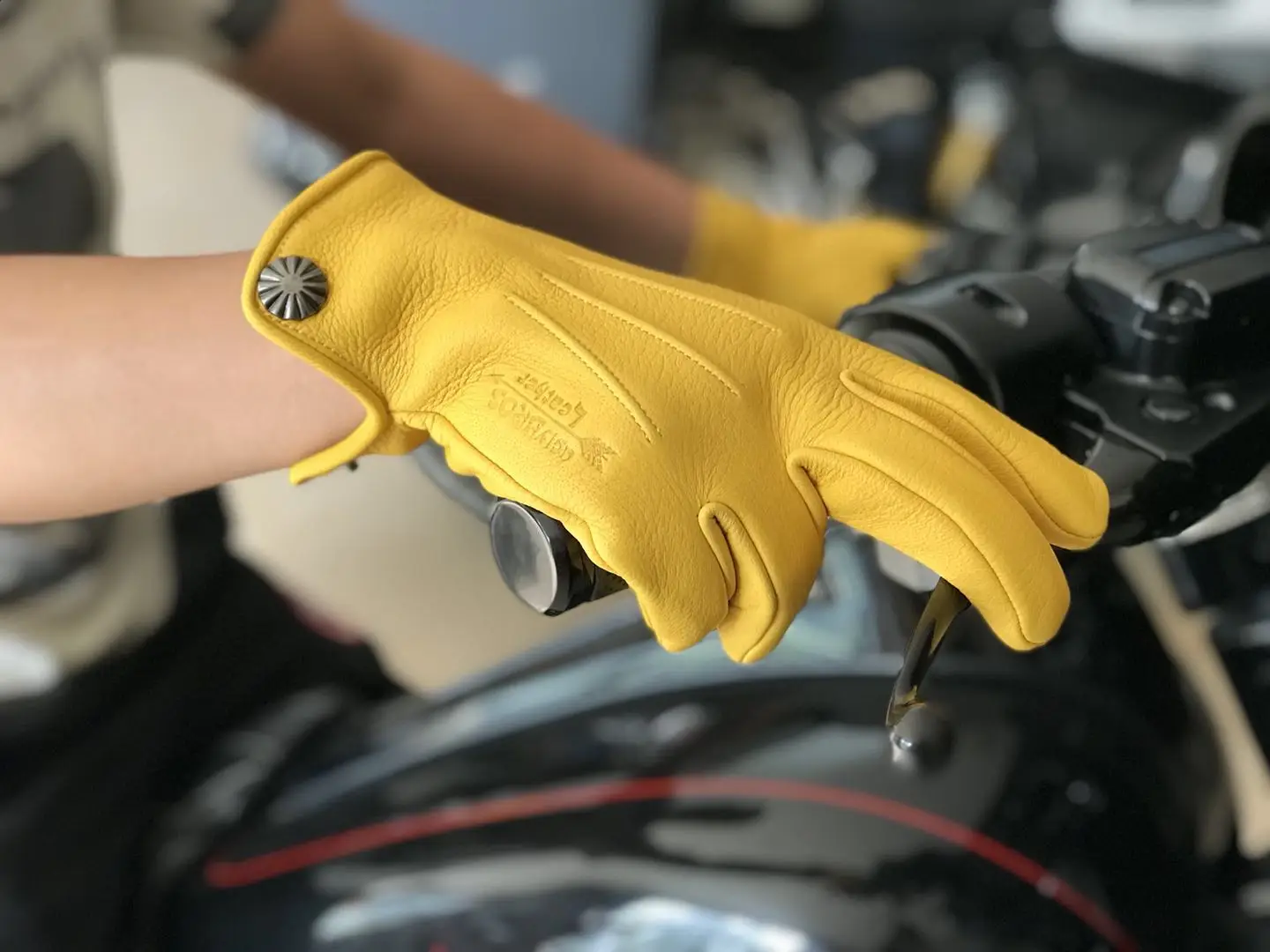 Зимние перчатки из оленьей кожи Harley, теплые мягкие желтые черные и белые перчатки с узором в стиле ретро, индийские перчатки Vespa