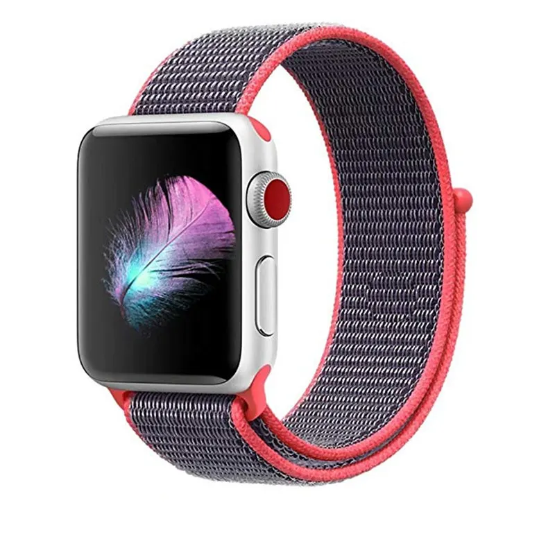 Sport loop for apple watch series 4 3 2 1 band reflective strap for iwatch 1 2 3 4 38mm 42mm 40mm 44mm woven nylon breathable