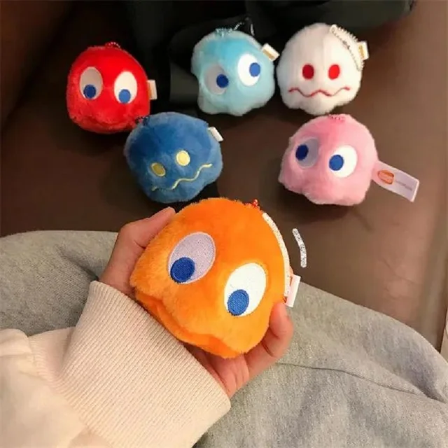 Pac-Man Stuffed Toys Keychain Kawaii Backpack Decoration Namco Super Cute Dolls Anime Soft Plushie For Children  Birthday Gifts 1