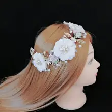 Роскошные корейские свадебные Стразы диадема шампанское 3D Цветочная повязка на голову, свадебное кольцо носитель гирлянды гребень для волос ювелирные аксессуары