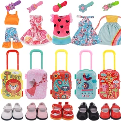 Ensemble de vêtements et chaussures de poupée, 8 pièces/ensemble, valise Cool, convient à 14 pouces, Wellie wish Doll,EXO Doll, miss, Russian DIY Doll Accessories 
