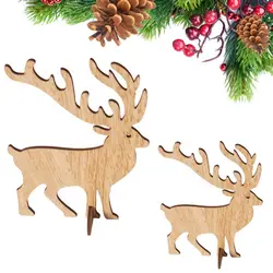 DIY орнамент с оленями деревянный Рождество ремесло сборки настольные украшения детский подарок Праздничная вечеринка Декор поставки