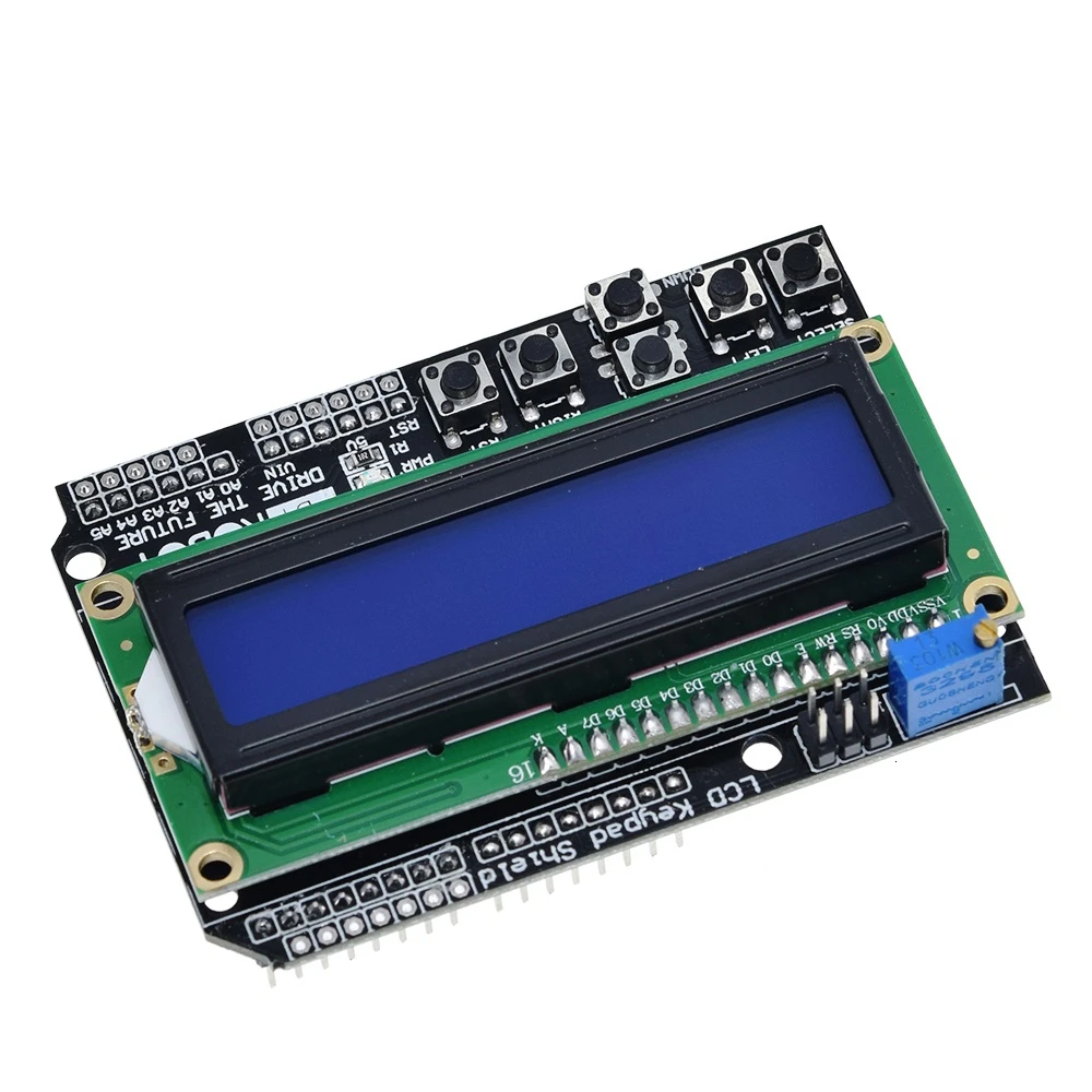 azul, exibição do módulo, Arduino, ATMEGA328, ATMEGA2560, Raspberry Pi, UNO, LCD1602