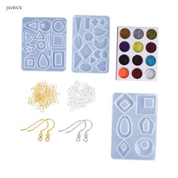 

1 Set Fashion DIY Crystal Epoxy Mould Traditional Necklace Pendant Earrings Jewelry Making Silicone Mold Material