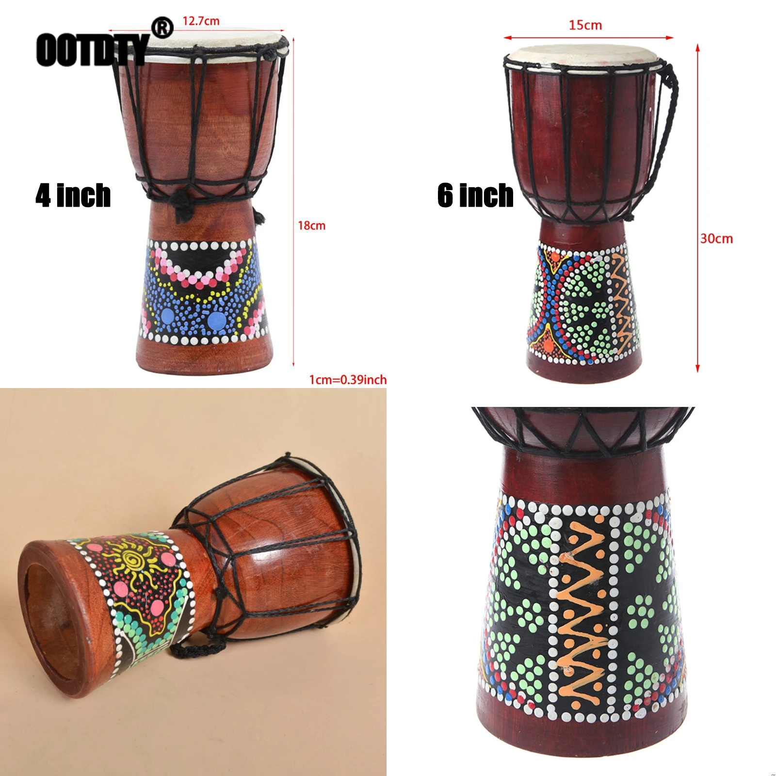 18 см/30 см Профессиональный Африканский Djembe барабан Bongo деревянный хороший звук музыкальный инструмент